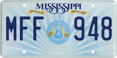 MS license plate MFF948