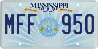 MS license plate MFF950
