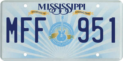 MS license plate MFF951