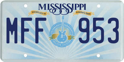 MS license plate MFF953