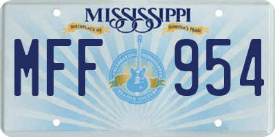 MS license plate MFF954