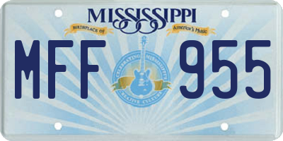 MS license plate MFF955