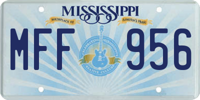 MS license plate MFF956
