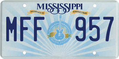 MS license plate MFF957
