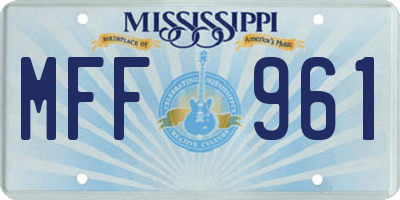 MS license plate MFF961