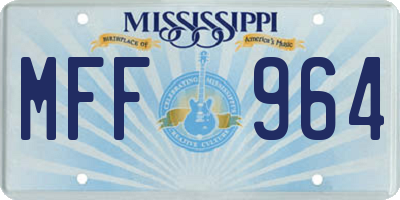 MS license plate MFF964