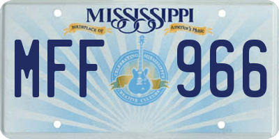 MS license plate MFF966