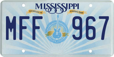 MS license plate MFF967