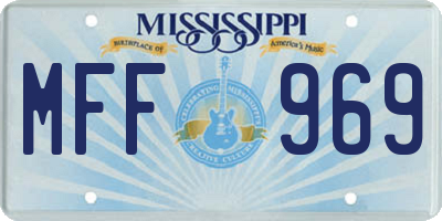 MS license plate MFF969