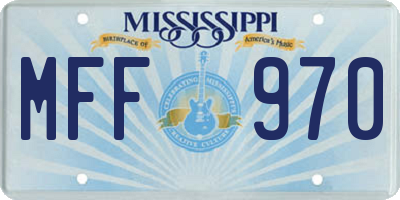 MS license plate MFF970