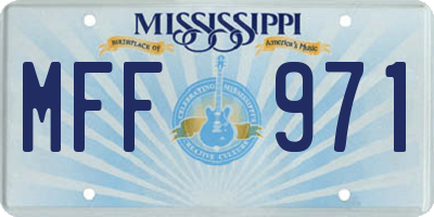 MS license plate MFF971