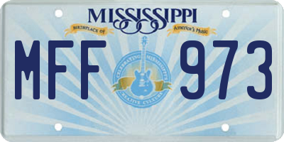 MS license plate MFF973
