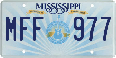 MS license plate MFF977