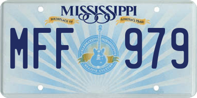 MS license plate MFF979