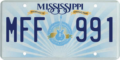 MS license plate MFF991