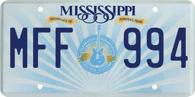 MS license plate MFF994