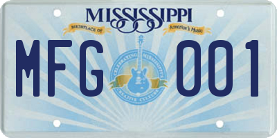 MS license plate MFG001