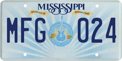 MS license plate MFG024