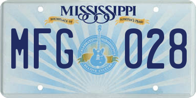 MS license plate MFG028