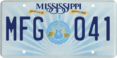 MS license plate MFG041