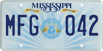 MS license plate MFG042