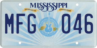 MS license plate MFG046