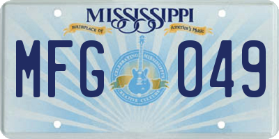 MS license plate MFG049
