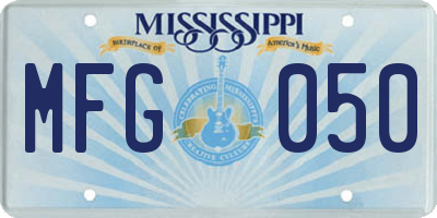 MS license plate MFG050