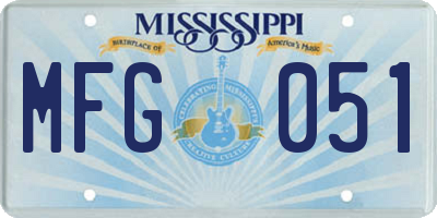 MS license plate MFG051