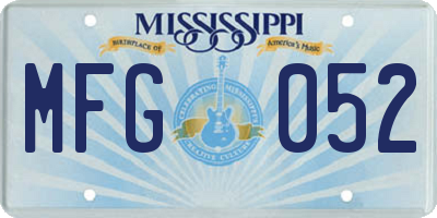 MS license plate MFG052