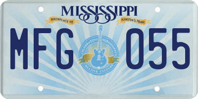 MS license plate MFG055