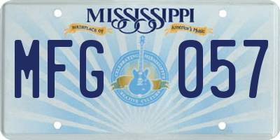 MS license plate MFG057