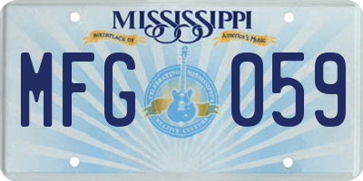 MS license plate MFG059
