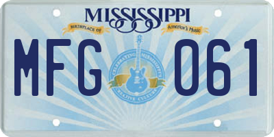 MS license plate MFG061