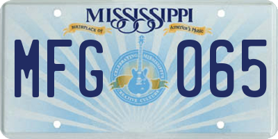 MS license plate MFG065