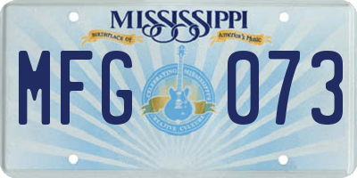MS license plate MFG073