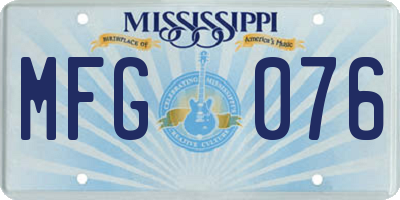 MS license plate MFG076
