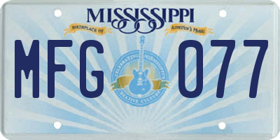 MS license plate MFG077