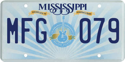 MS license plate MFG079