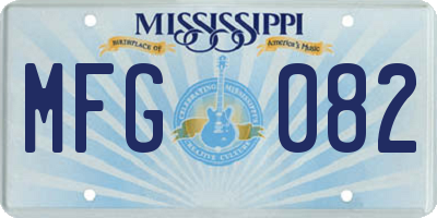MS license plate MFG082