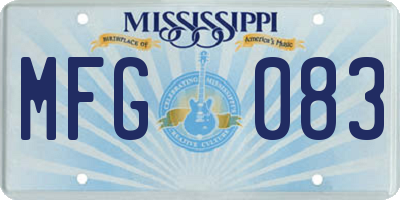 MS license plate MFG083