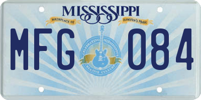 MS license plate MFG084