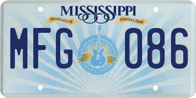 MS license plate MFG086