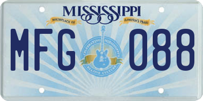 MS license plate MFG088