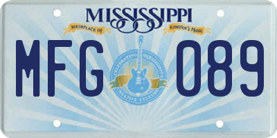 MS license plate MFG089