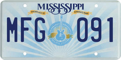 MS license plate MFG091