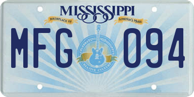 MS license plate MFG094