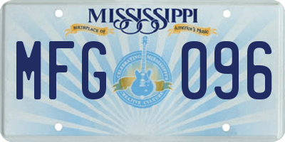 MS license plate MFG096