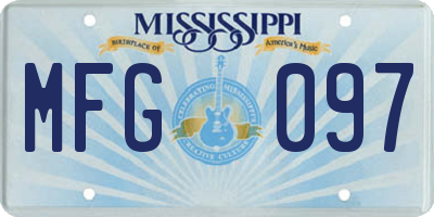 MS license plate MFG097