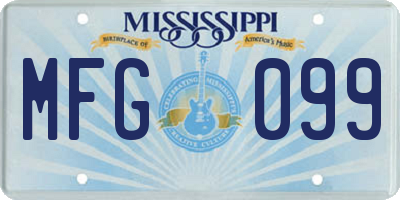 MS license plate MFG099